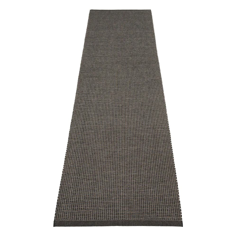 Pappelina, Emm teppich 70x300 cm Black/Linen Metallic