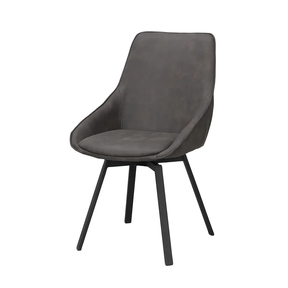 Rowico Home, Alison Esszimmerstuhl dunkelgraue mikrofaser/schwarze metallbeine