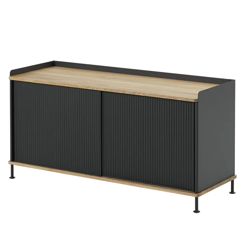 Muuto, Enfold Anrichte 124 x 45 cm - oiled oak Anthracite Black