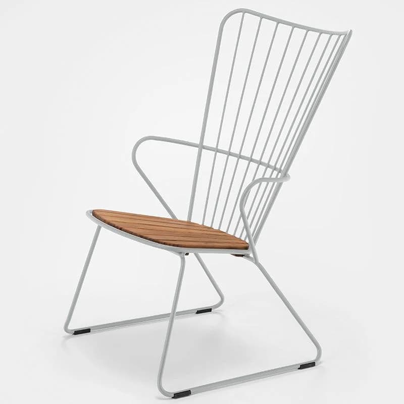 Houe, Paon Loungesessel weiß/taupe Stahl