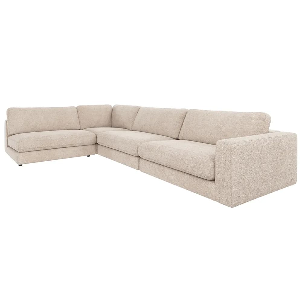 Rowico Home, Duncan Ecksofa 2+3-Sitzer offen links Stoff Robin hellgrau