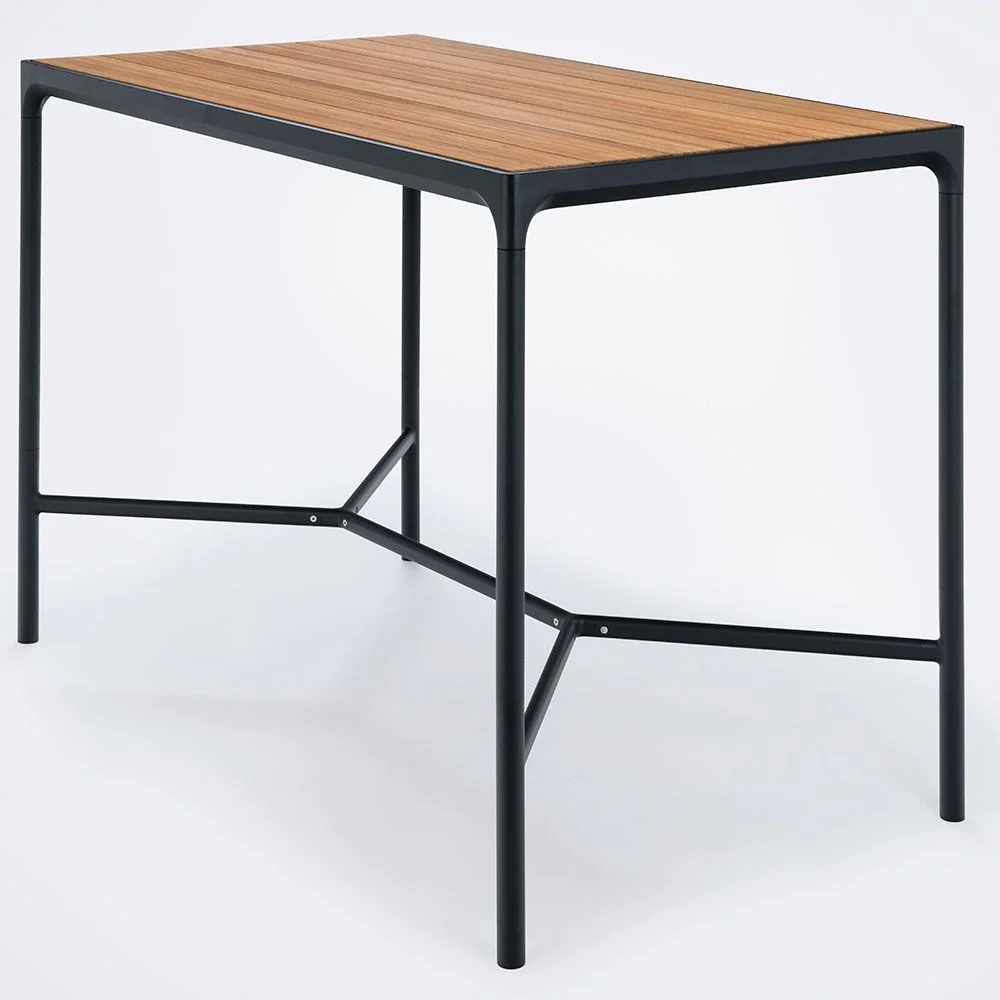 Houe, Four Stehtisch 160x90 cm schwarz/bambus aluminium