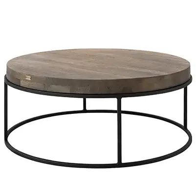 Artwood, Couchtisch Carlisle Ø90 cm silberne Rückseite