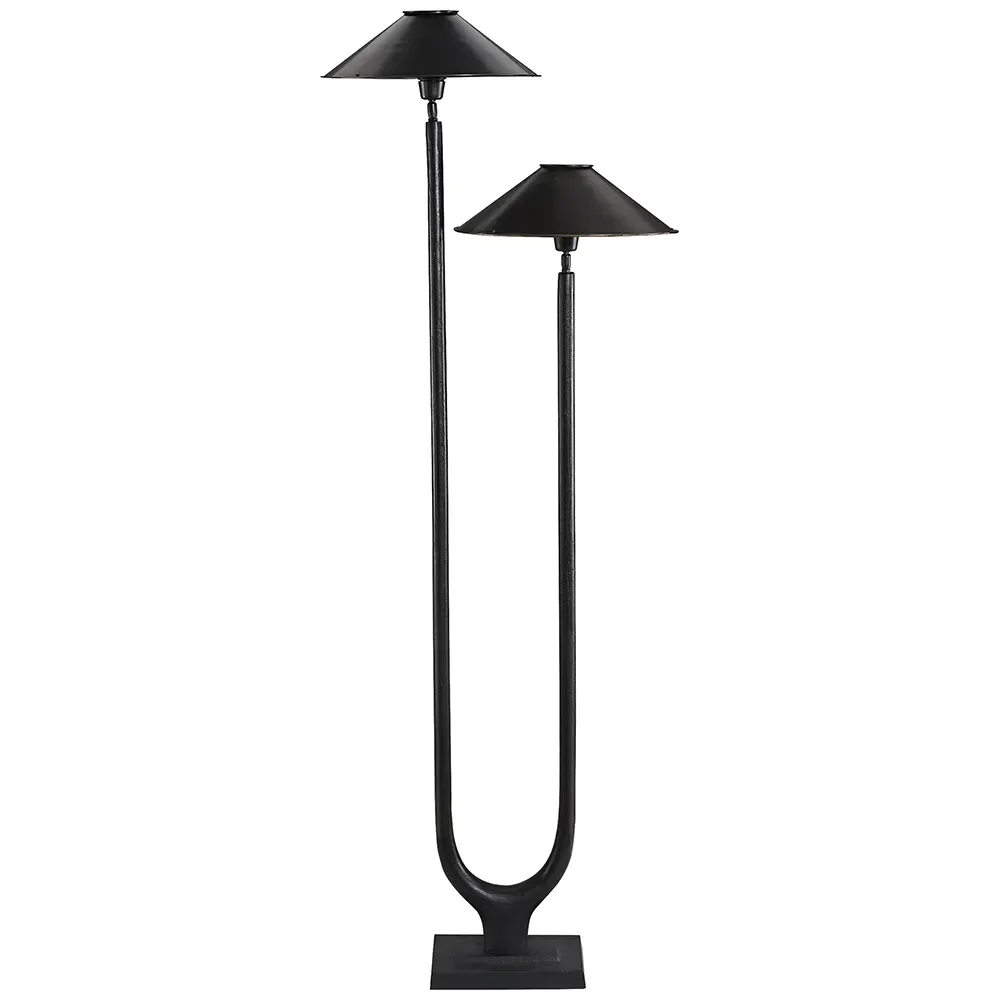 Twin Floor Lamp Antique Bronze