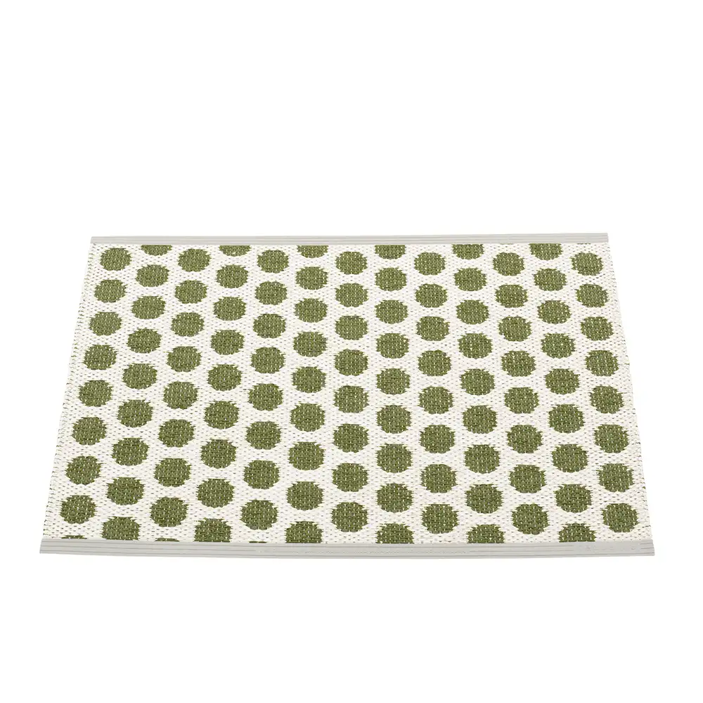 Pappelina, Noa Teppich 70x50 cm Dark Olive/Vanilla