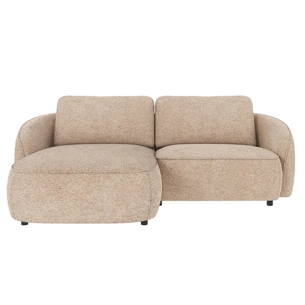 Rowico Home, Norris Sofa 3-Sitzer mit Chaiselongue links Stoff Anna hellbeige