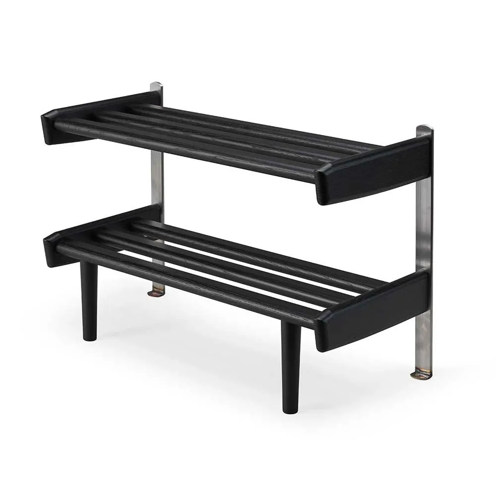 Oscarssons Möbel, Meja Schuhregal Floor 59 cm Eiche schwarz gebeizt