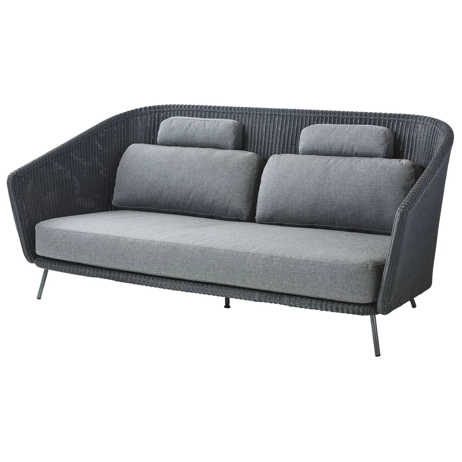 Cane-line, Mega Sofa Grau Inkl. Airtouch Kissenset