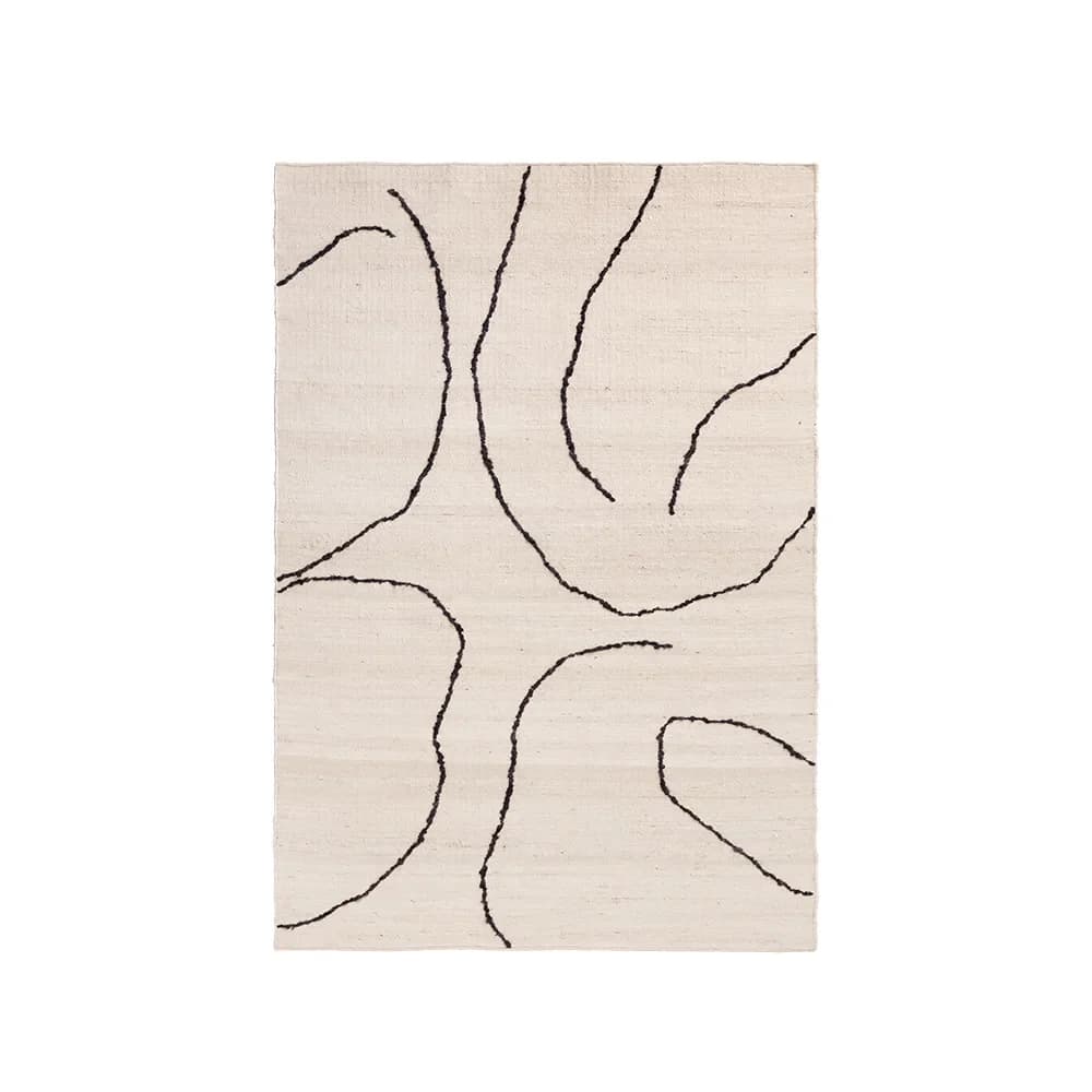 Ferm Living, Handgewebter Teppich aus Jute Gesso Off-White 140x200 cm