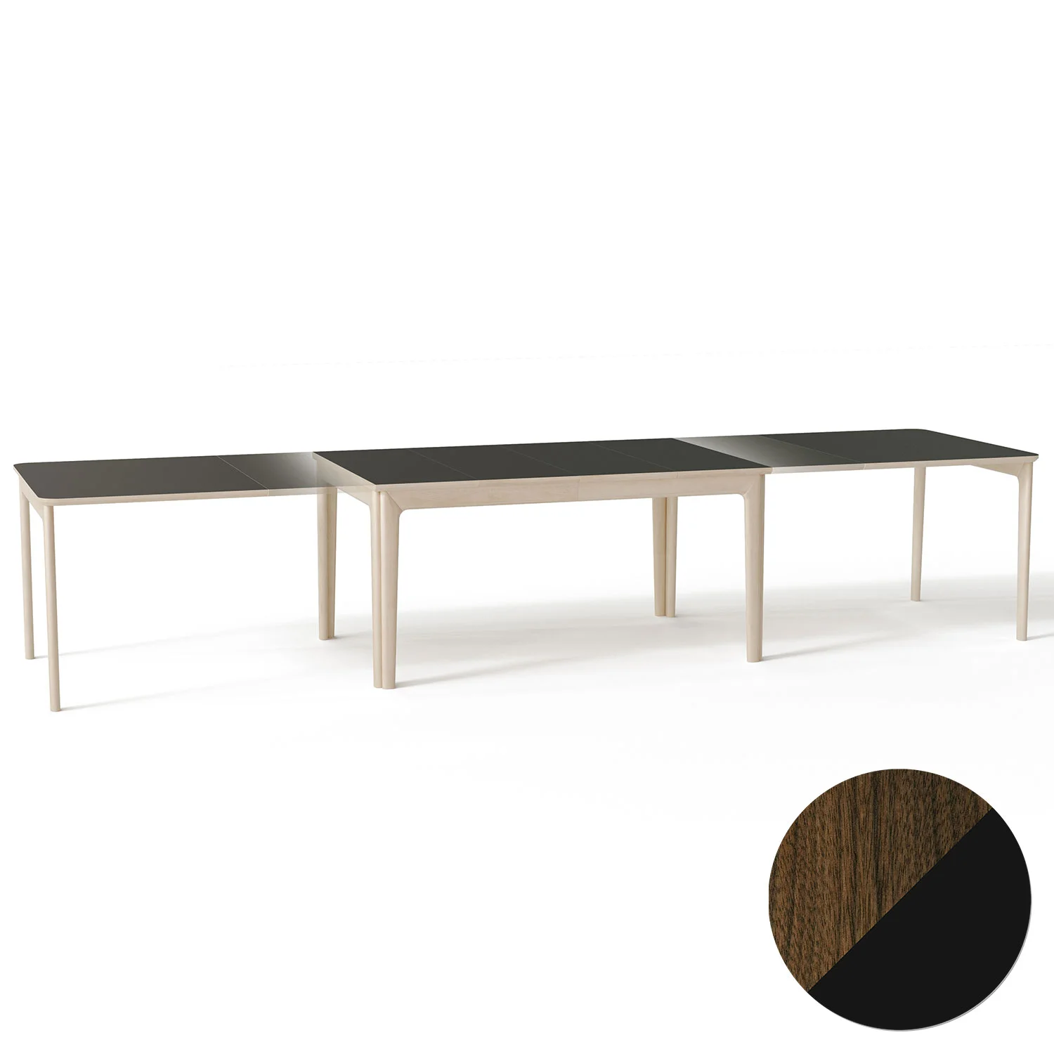 Skovby, Sm26 Tisch Nussbaum Öl/Schwarz Nano-Laminat 155-308/359X101X74 Cm
