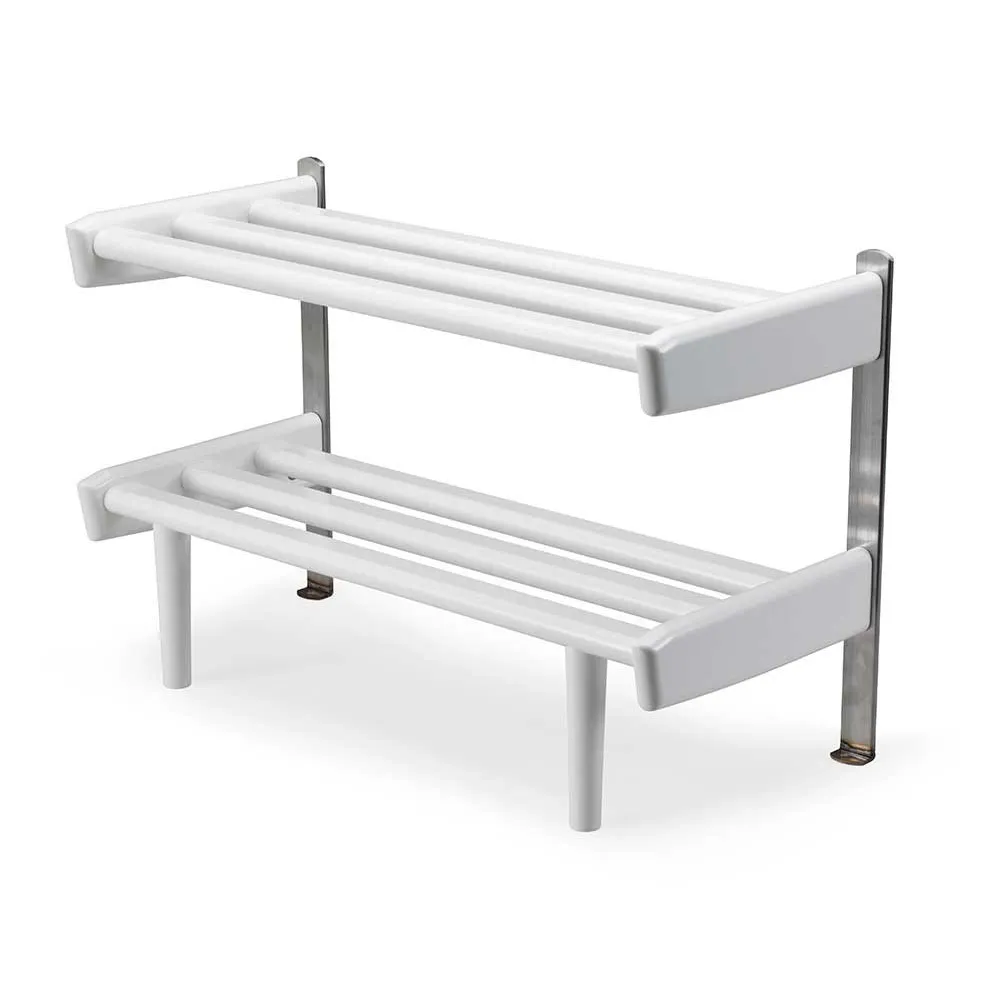 Oscarssons Möbel, Meja Schuhregal Floor 59 cm Birke weiß lackiert