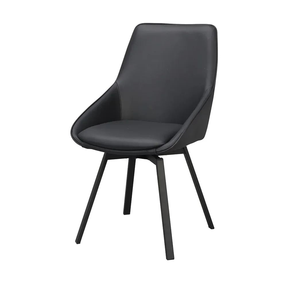 Rowico Home, Alison Esszimmerstuhl schwarzes leder/schwarze metallbeine