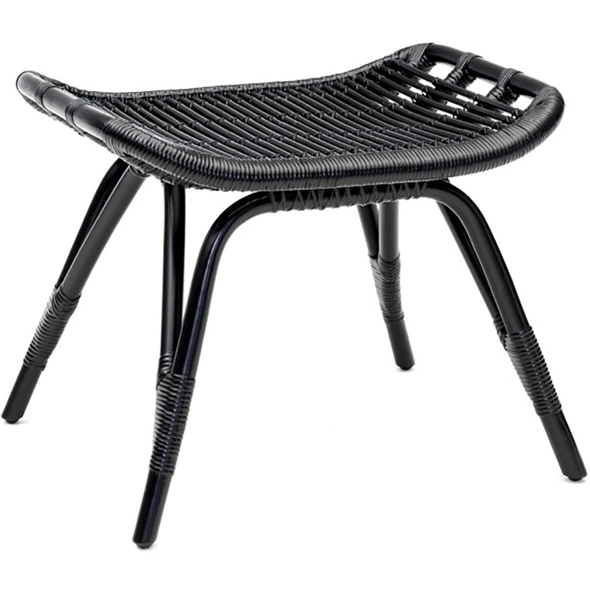 Sika Design, Monet Fußhocker Rattan Schwarz
