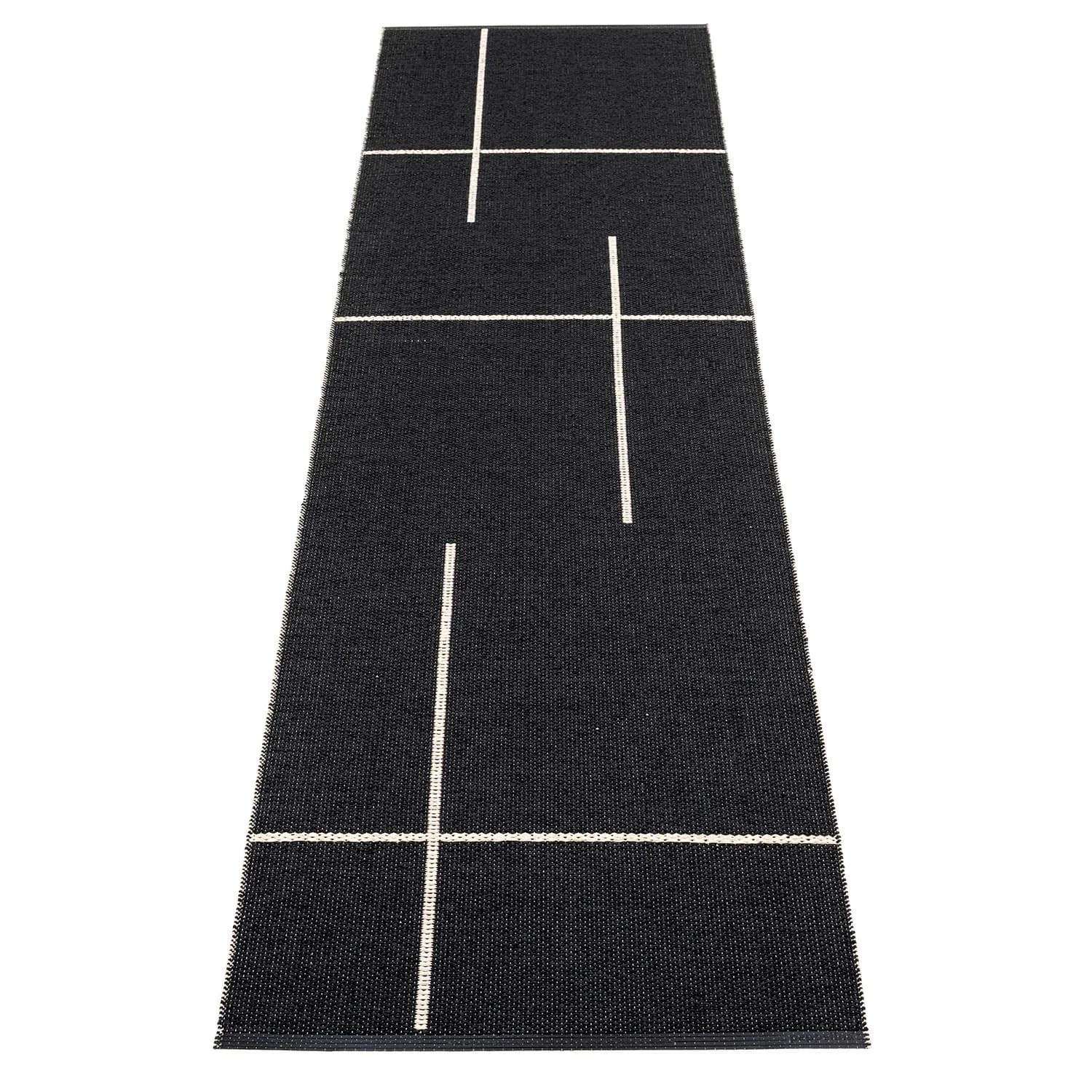Pappelina, Fred Teppich 70x270 cm black / vanilla