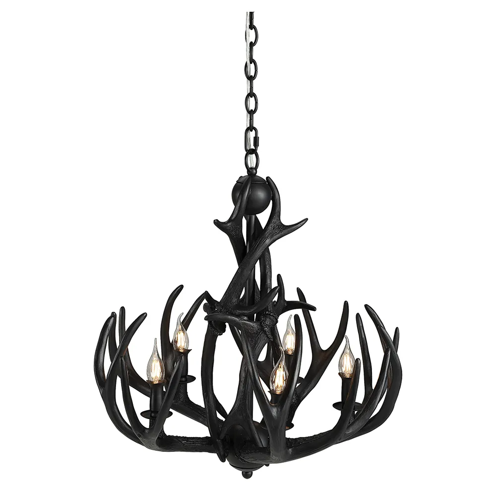 Antler Kronleuchter schwarz