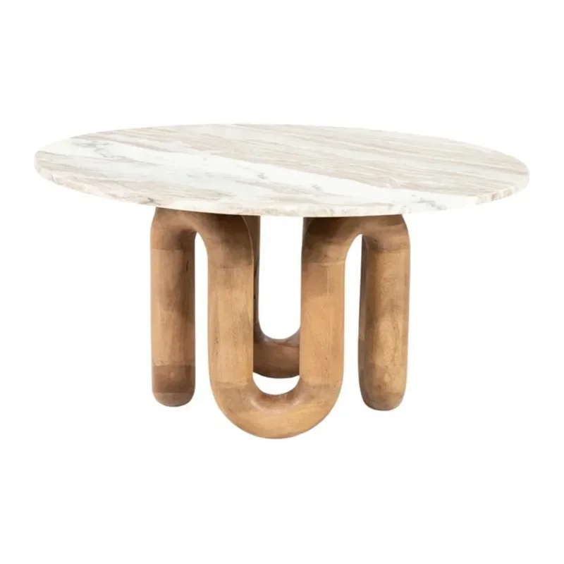 By-Boo, LoopStone Couchtisch 80x80x42 cm Marmor natur
