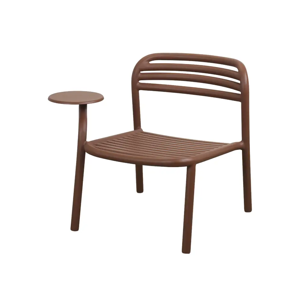 Cane-line, Bliss loungesessel m/beistelltisch rechts Desert red, aluminium