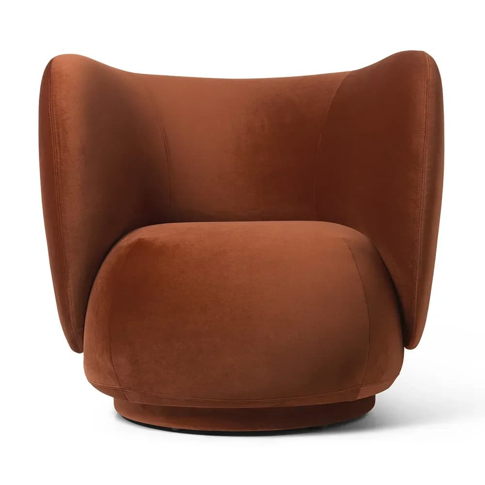 Ferm Living, Rico Lounge sessel Rich Velvet - Rust