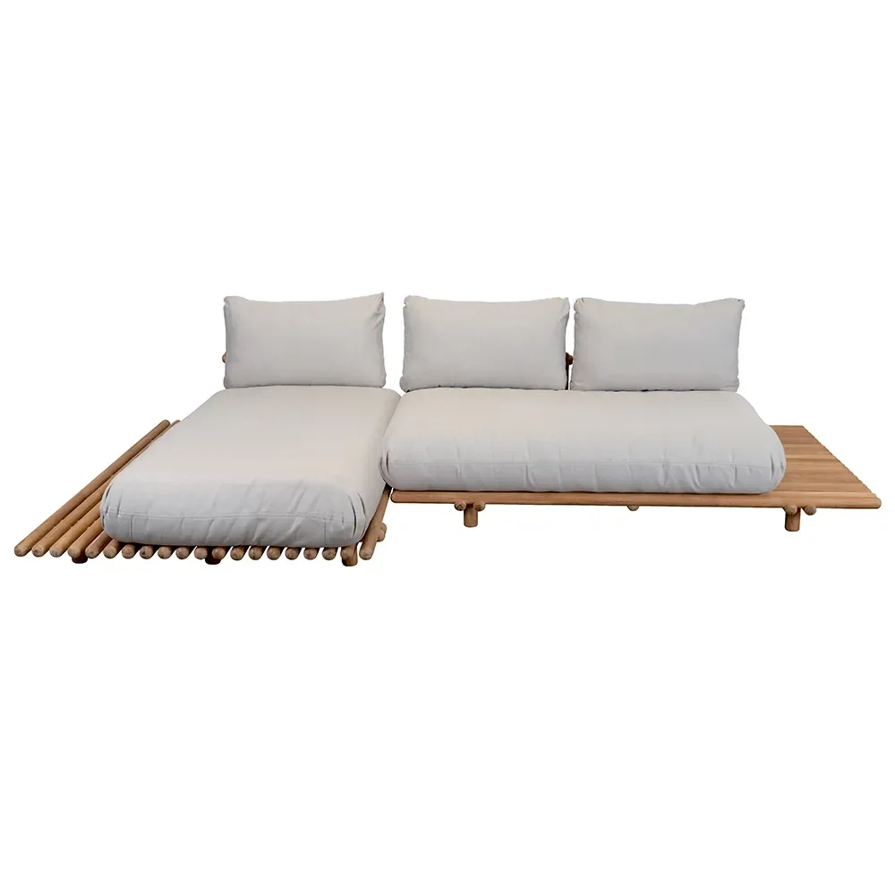 Cane-line, Sticks Sofa mit Chaiselongue Teak/sand