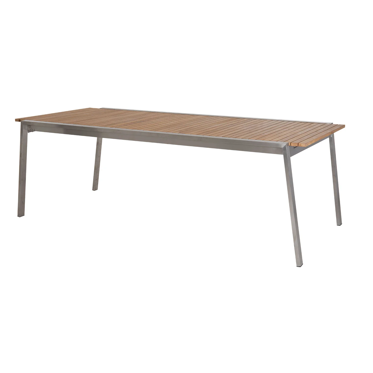 Brafab, Naos Esstisch 100x220-320 cm Edelstahl/Teak