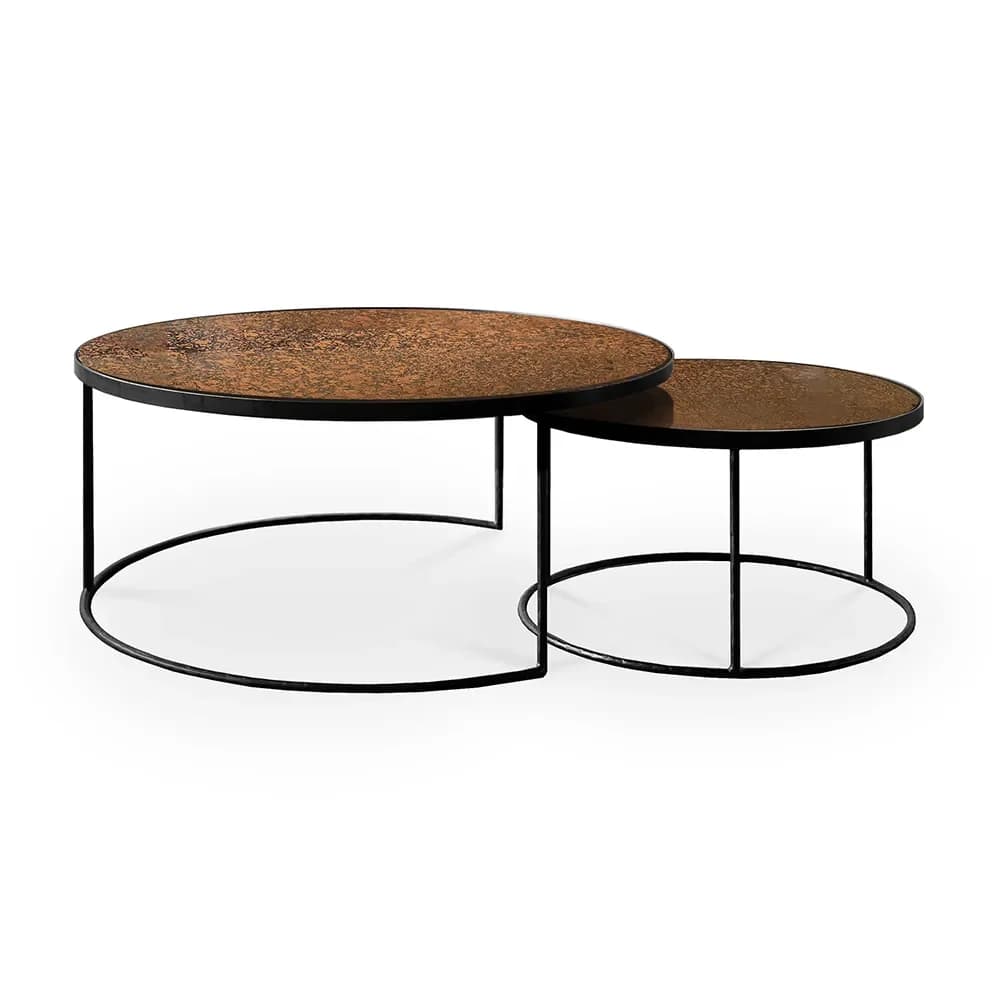 Ethnicraft, Nesting Couchtisch Bronze Kupfer