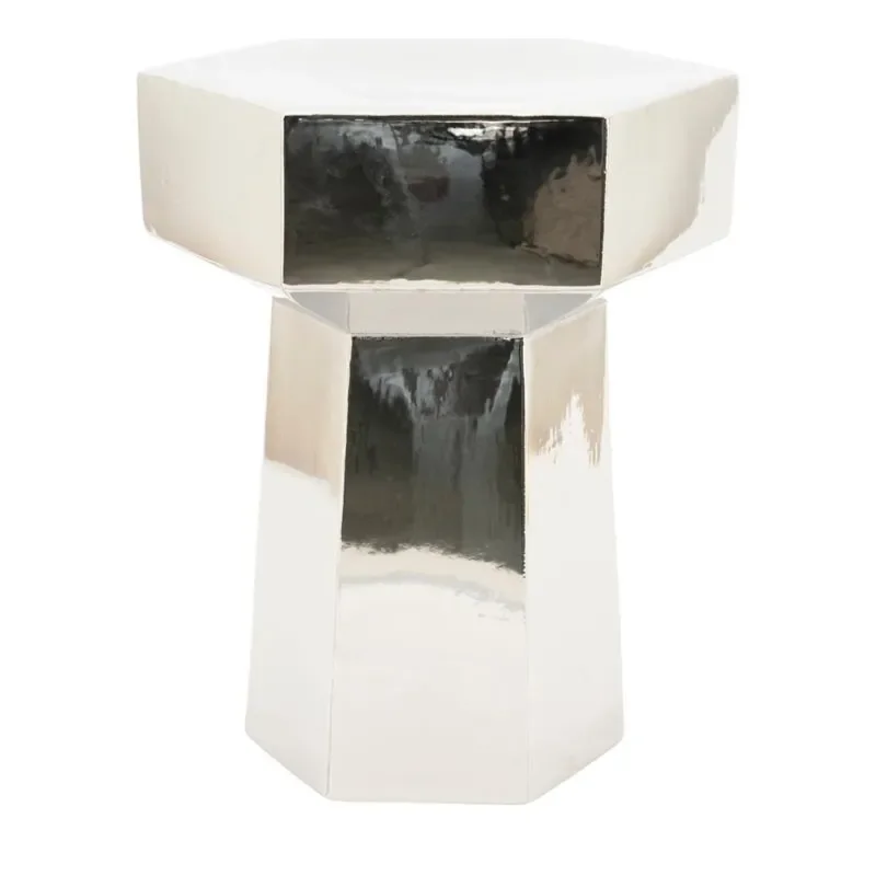 By-Boo, Axis Beistelltisch 36x31,3x43 cm Steingut Silber