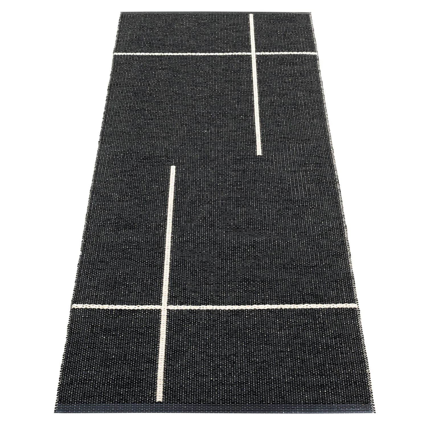 Pappelina, Fred Teppich 70x180 cm black / vanilla