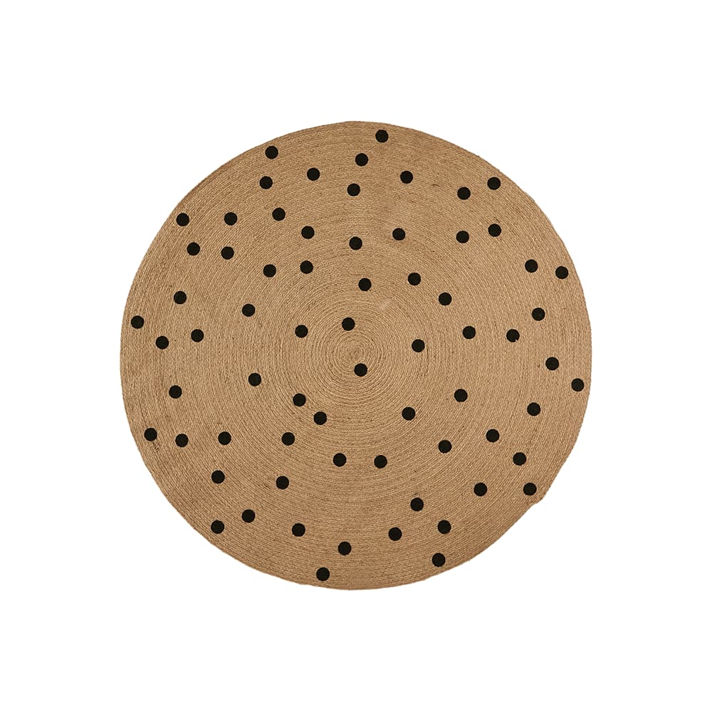 Affari of Sweden, JUNE Teppich natur/schwarz Ø120 cm