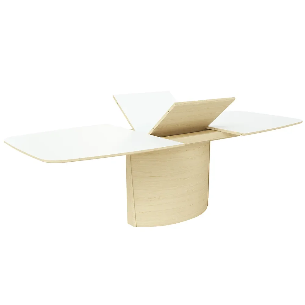 Skovby, Sm117 Tisch Eiche Weißöl/weißes Laminat 192-252X102X74Cm