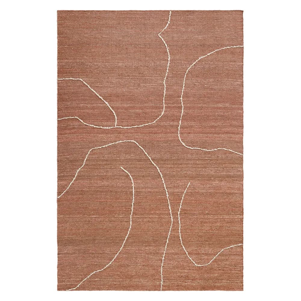 Ferm Living, Handgewebter Teppich aus Jute Gesso Terracotta 170x240 cm