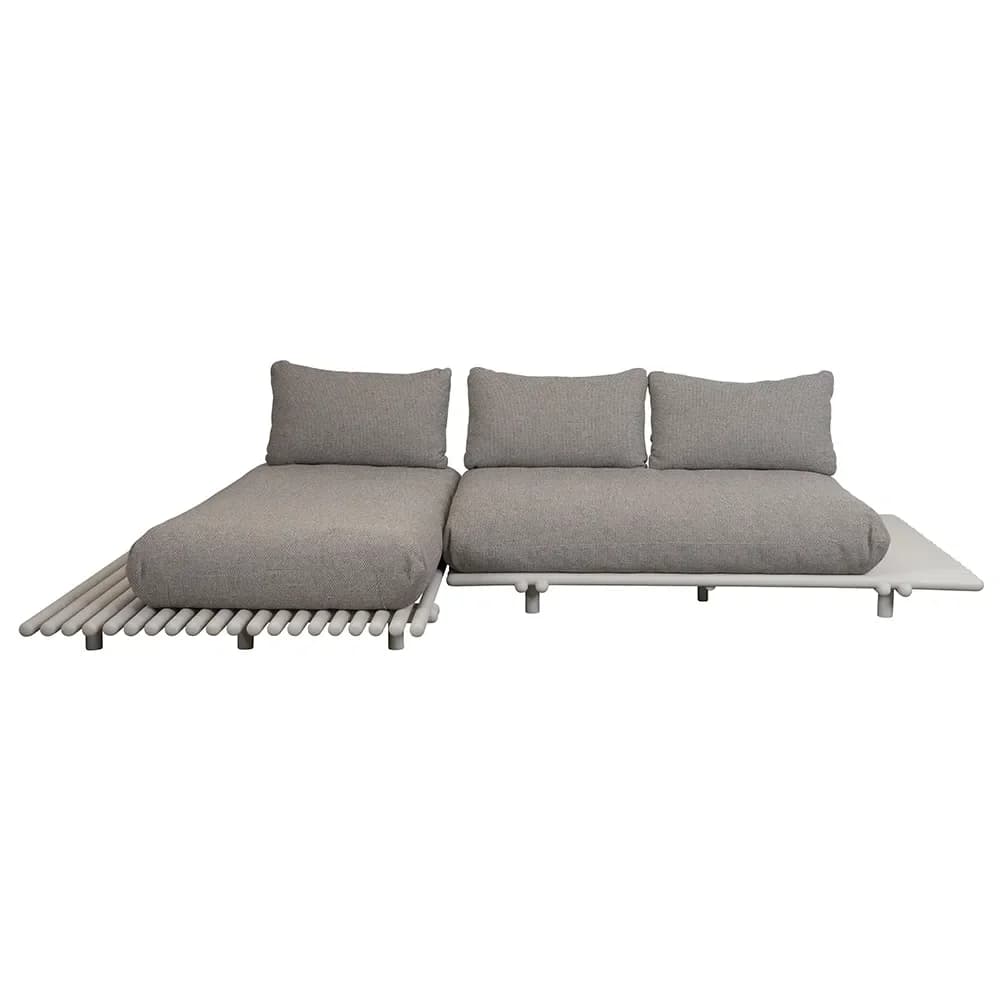 Cane-line, Sticks Sofa mit Chaiselongue Alu/light brown