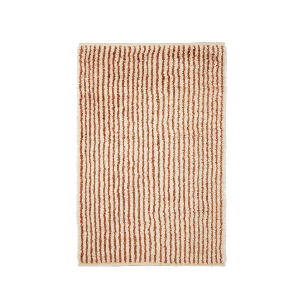 Ferm Living Kami Teppich Off white-red brown, 120x180 cm