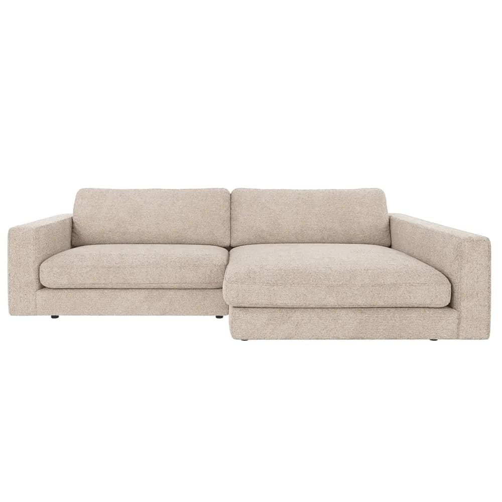 Rowico Home, Duncan Sofa 3-Sitzer mit Chaiselongue rechts Stoff Robin hellgrau