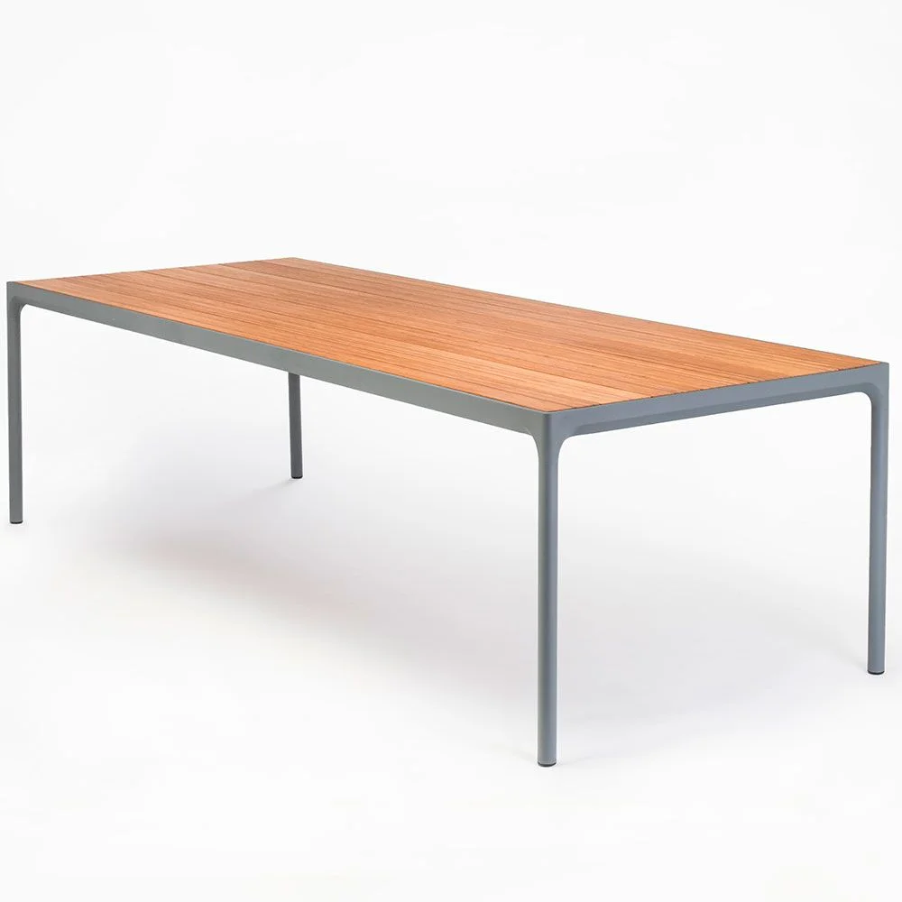 Houe, Four Esstisch 270x90 cm Grau/Bambus Aluminium