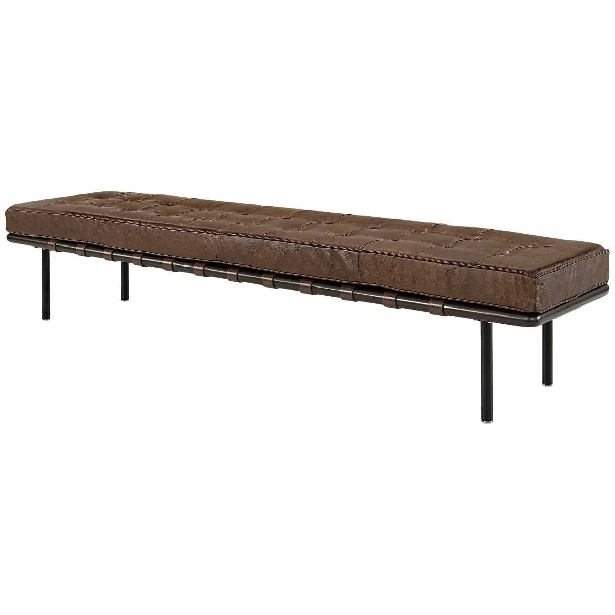 Princetown Leather Bench Chocolate Brown