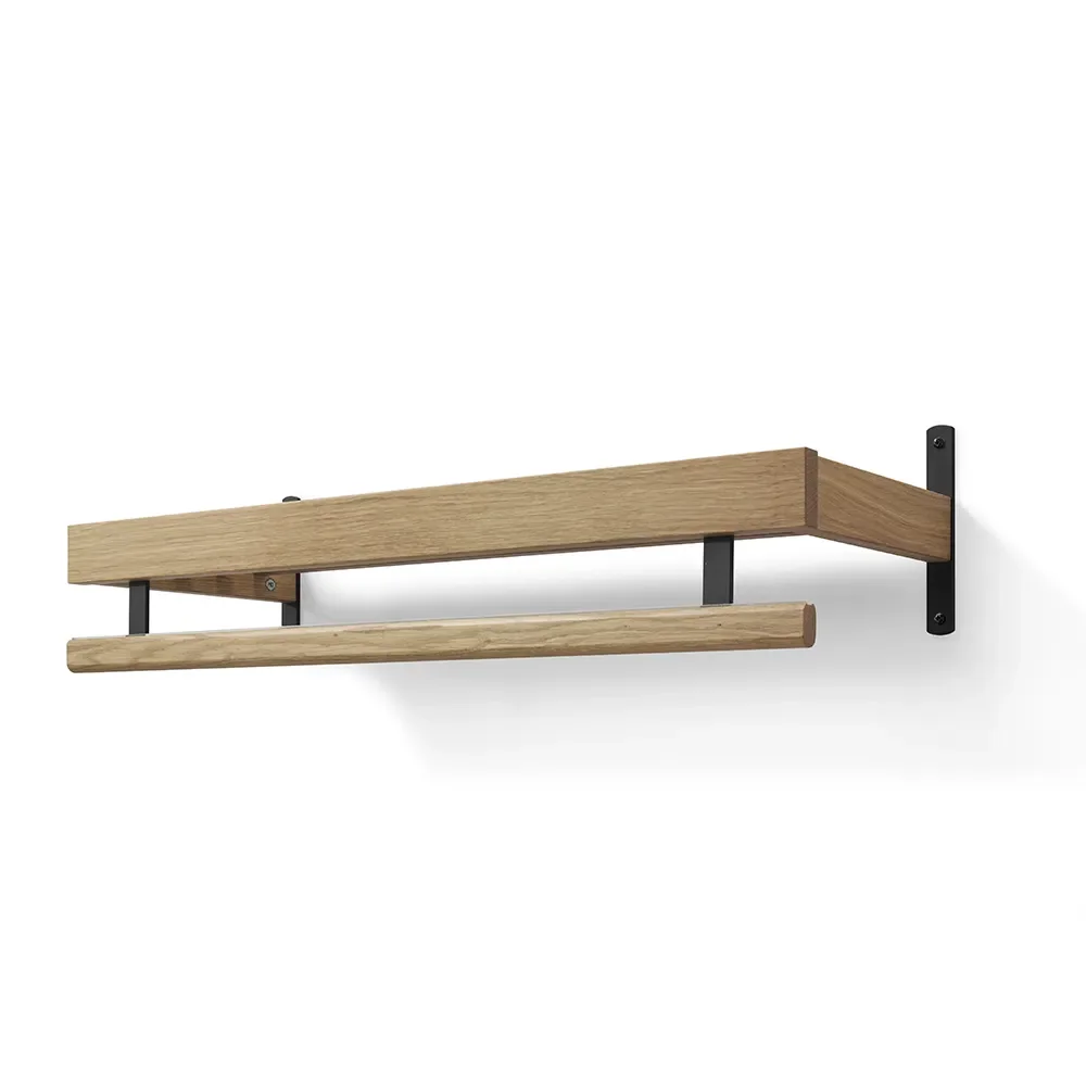 Oscarssons Möbel, Nadja Hutablage 80 cm Geölte Eiche/Mattschwarzer Stahl