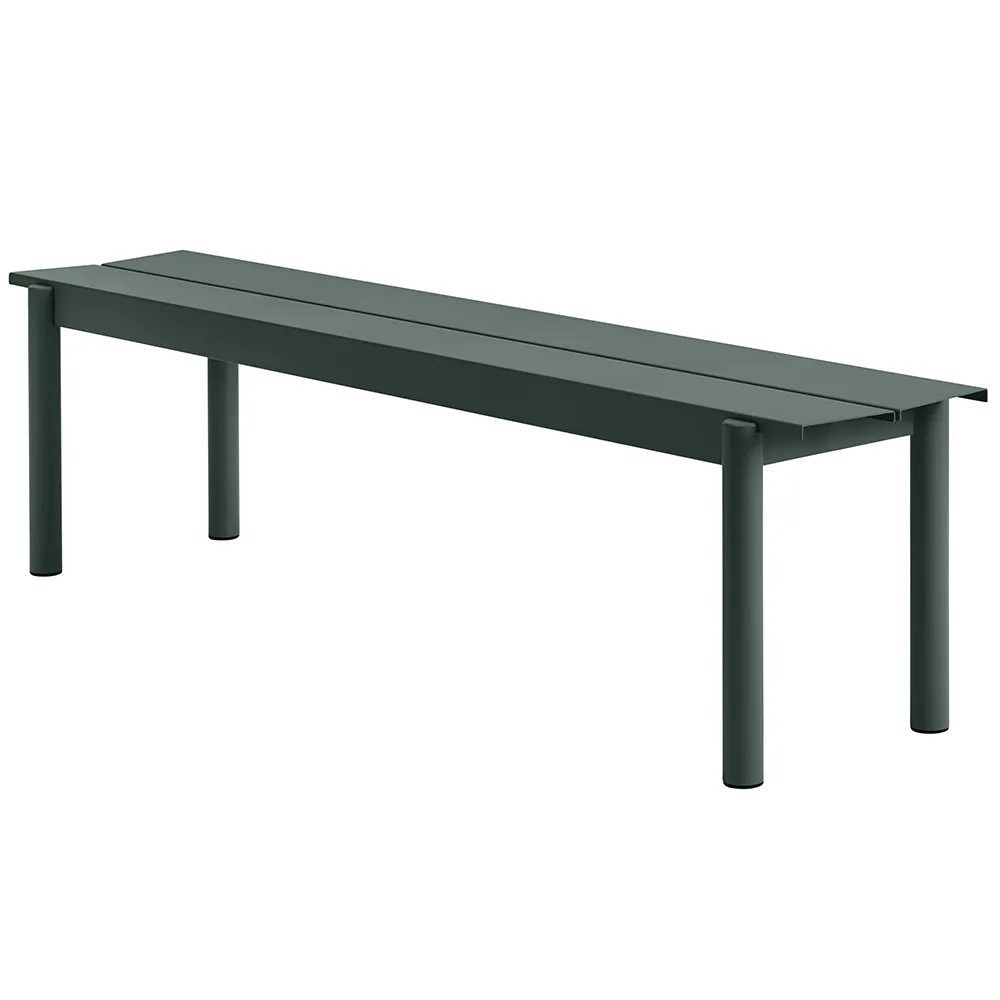 Muuto, Linear Steel Bank 170x34 cm Dark Green