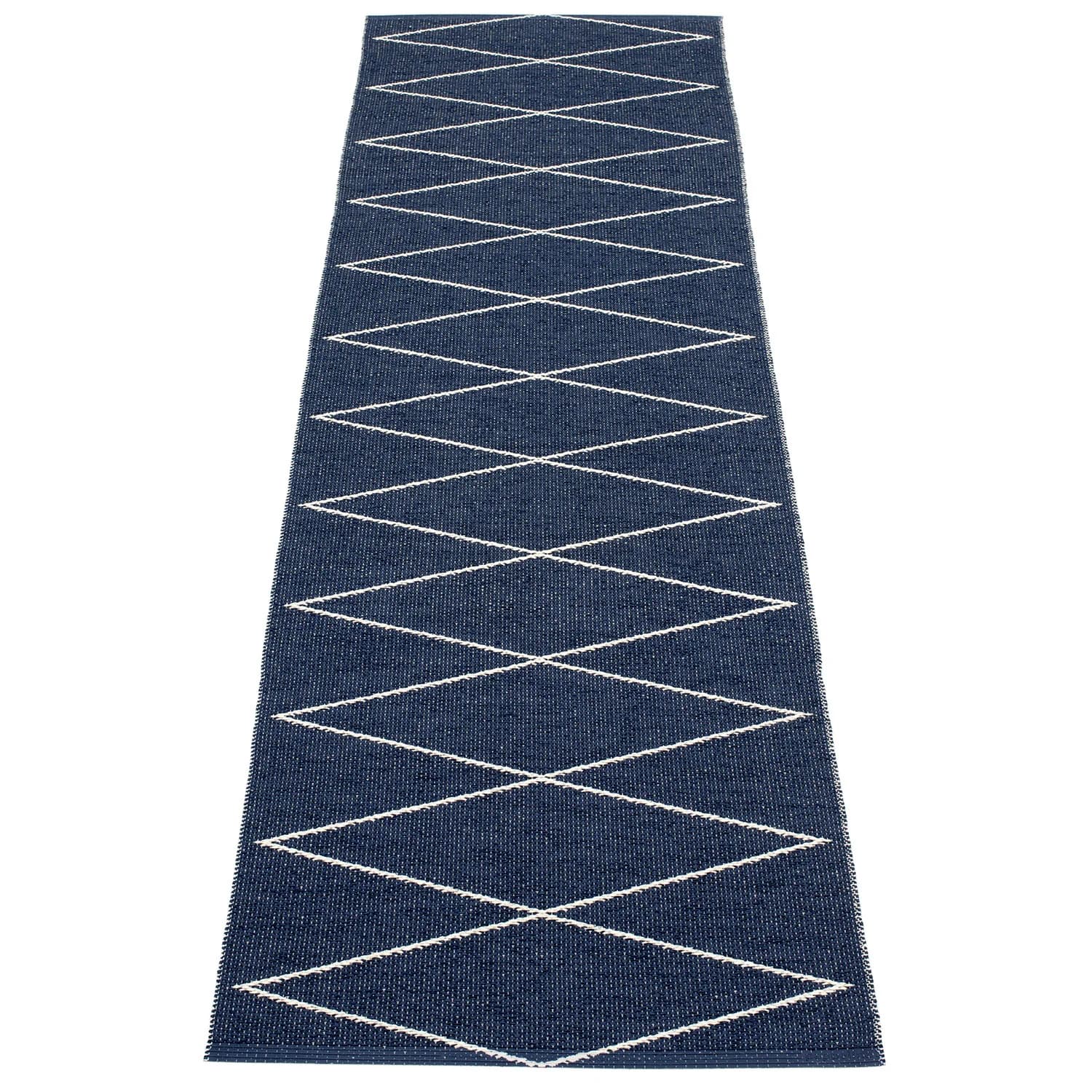 Pappelina, Max Teppich 70x240 cm darkblue / vanilla