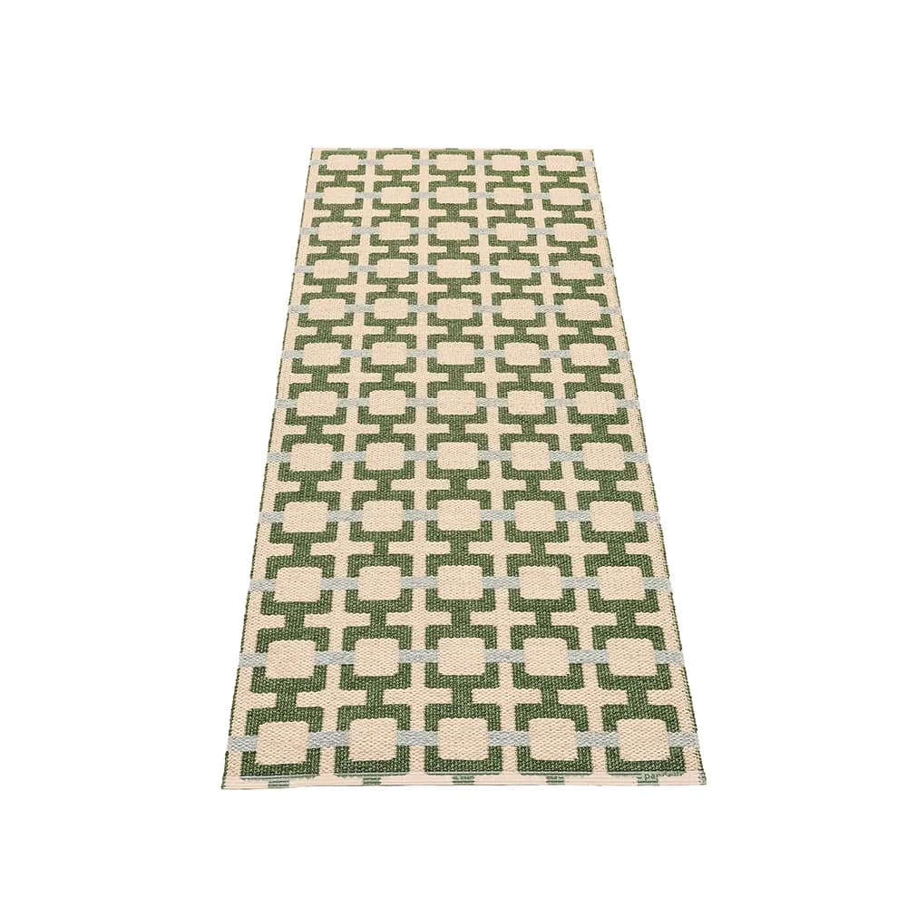 Pappelina, Tom teppich Leaf/Cream/sage 70 x 180 cm