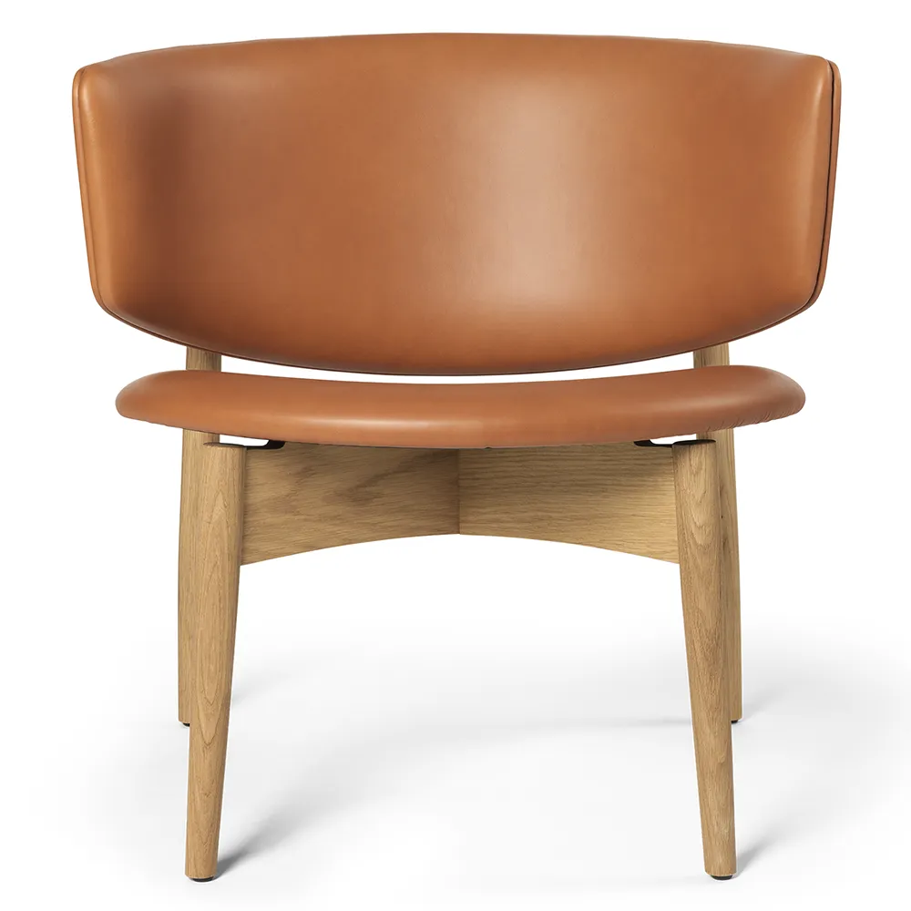 Ferm Living, Herman Lounge Sessel Envy Leather - Oak/Cognac