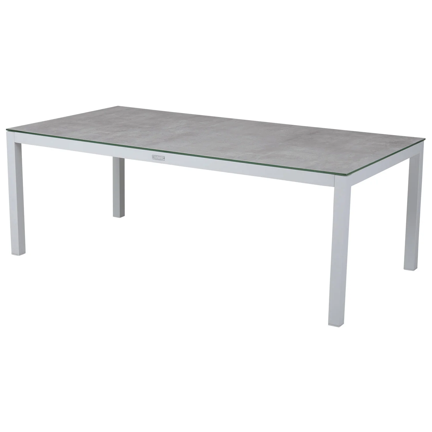 Brafab, Belfort Couchtisch weiß/grau Aluminium 70x140 3D-gedruckte Glasplatte