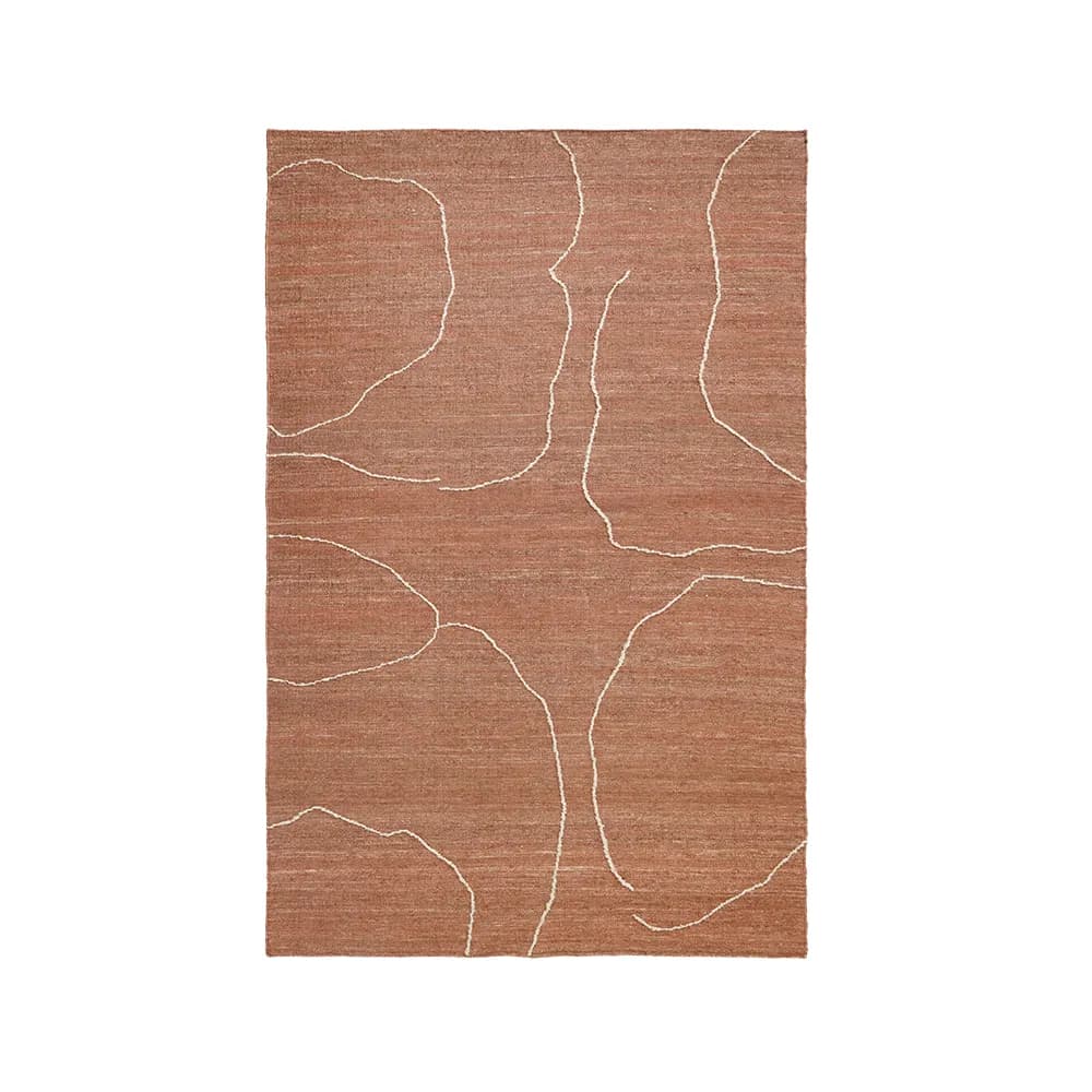 Ferm Living, Handgewebter Teppich aus Jute Gesso Terracotta 200x300 cm