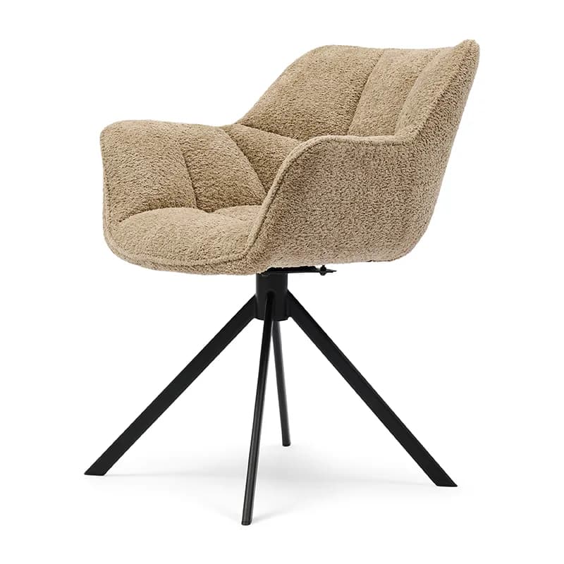 Riviera Maison, Carnaby stuhl mit armlehne Soft Walnut
