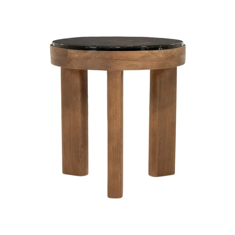 By-Boo, Lucent Beistelltisch 45x45x50 cm Mangoholz & Glas Braun