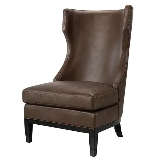 Reed Leather Armchair Chocolate Brown