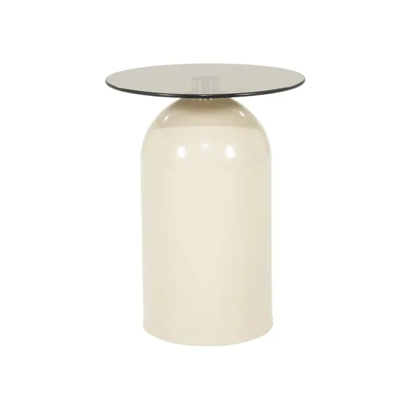 By-Boo, Irona Beistelltisch 39,5x39,5x52 cm Glas beige