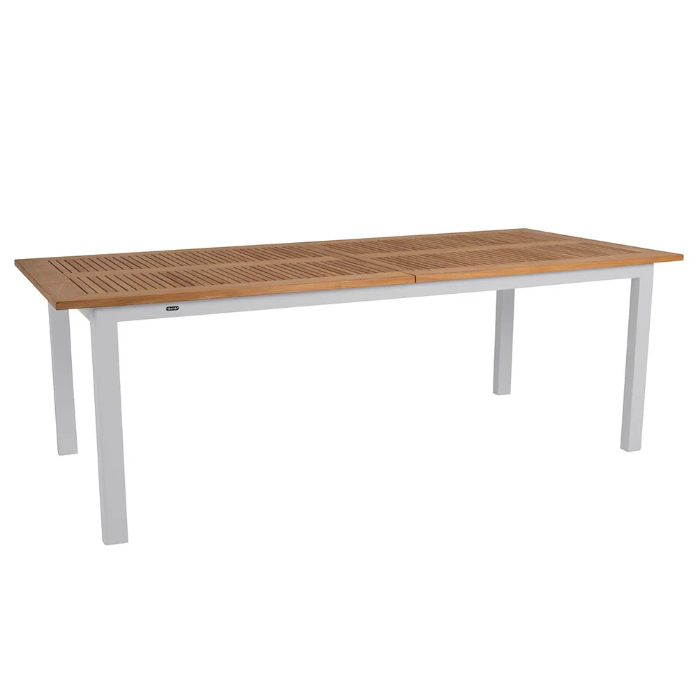 Brafab, Lyon Esstisch 100x224-304 Cm Light Grey/Teak