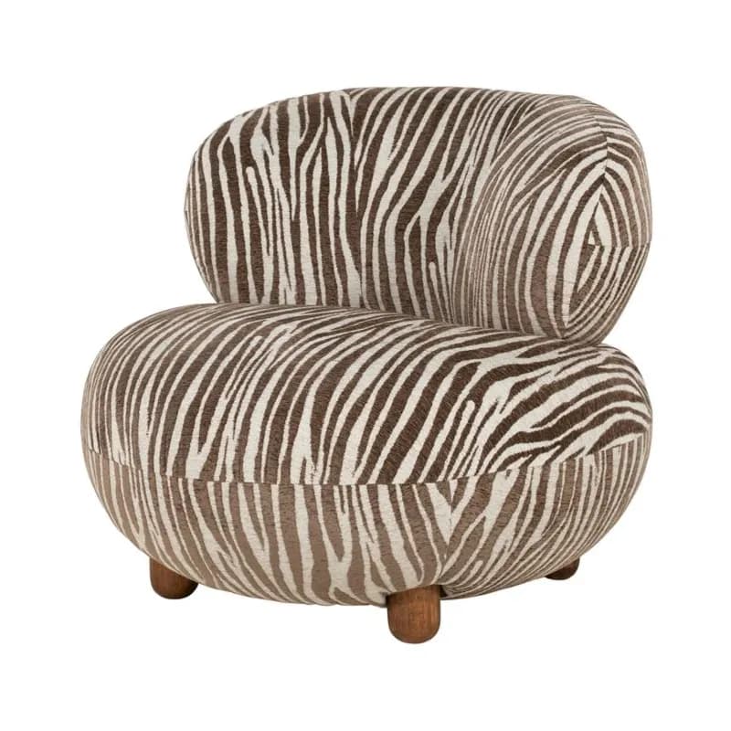 By-Boo, Mochi zebra 93x93x79 cm Stoff, Holz & Ijzer Braun