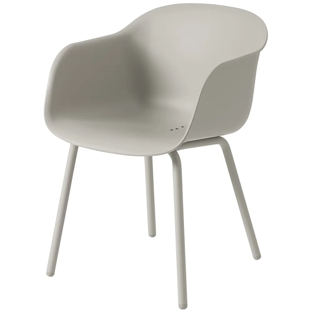 Muuto, Fiber Outdoor Stuhl mit Armlehne Grey