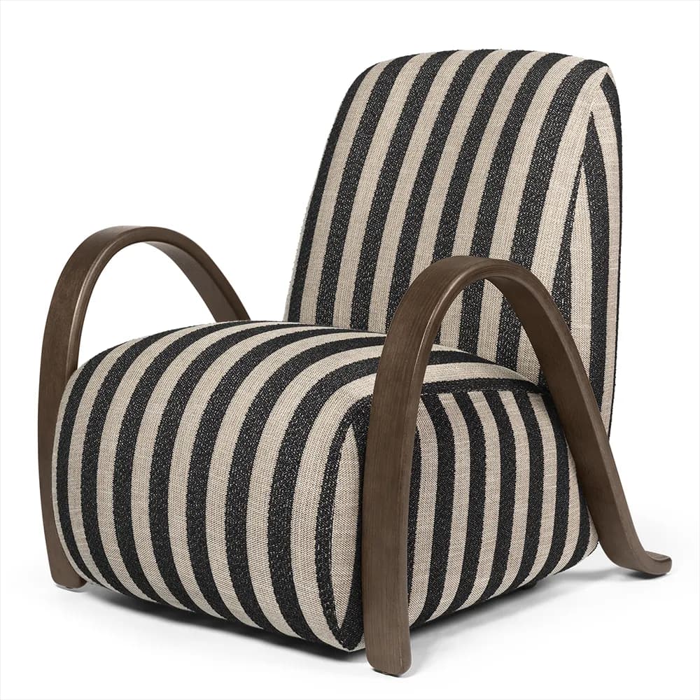 Ferm Living, Buur Sessel Louisiana - Dark Stained/Sand Bl
